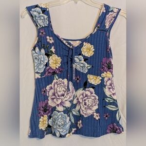 Candies Floral Blue Tank Top Sz. S